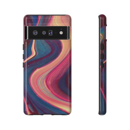 Iphone/Google Pixel Phone cases with Abstract Swirl Tough -Colorful Marble Protective Cover
