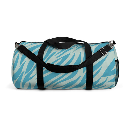 Blue Zebra Print Duffel Bag — Travel Gym Weekend Bag