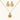 14K gold-plated jewelry set featuring square-cut cubic zirconia stones in ornate layered settings on white background.