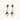 Gold drop earrings with iridescent abalone studs, rope links, jeweled caps and white baroque pearls on cream background