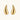 Pair of gold-plated sterling silver teardrop stud earrings with polished finish on white background.