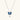 Silver-toned butterfly pendant with blue denim fabric inlay and teardrop crystal on dual-chain necklace