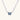 White gold plated tennis necklace with blue denim butterfly pendant and clear zirconia stones on cream background