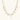Gold layered necklace set with engraved heart pendants and crystal accents on cream background