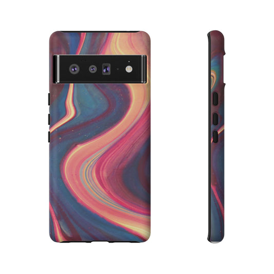 Abstract Swirl Tough Phone Case — Colorful Marble Protective Cover