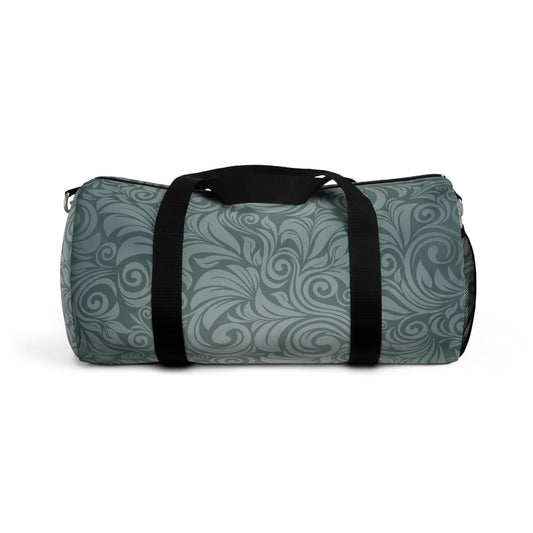 Swirl Pattern Duffel Bag — Teal Vintage Floral Travel Gym Bag