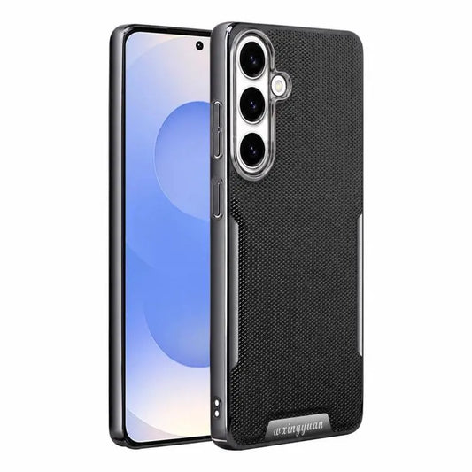 Armor Diamond Texture Anti-Fingerprint PC + Vegan Leather Phone Case, For Galaxy S25 5G, For Galaxy S25 Ultra 5G, For Galaxy S24 Ultra 5G, For Galaxy S24 5G