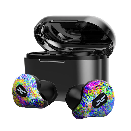 Binaural sports headset with charging compartment