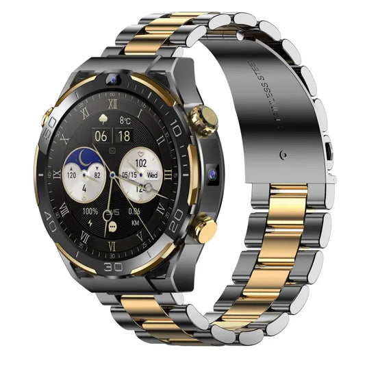 T7 1.508 inch 4G LTE Android 10 Smart Watch, 6GB+128GB, MTK6762 Octa Core, Support Heart Rate / Blood Oxygen(Gold) - UTrano