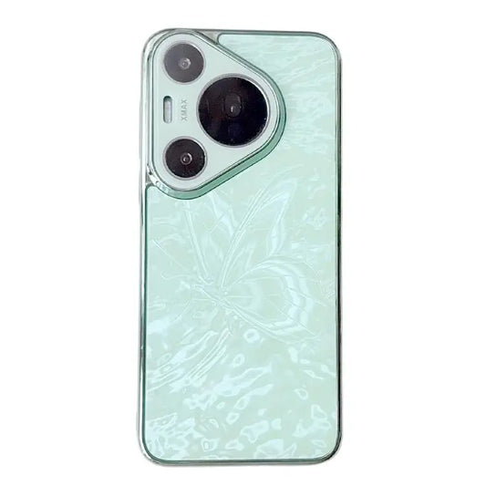 Butterfly Pattern Electroplated PC + Glass Phone Case, For Huawei Pura 70