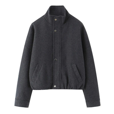 Casual versatile style stand up collar flight jacket top coat