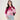 Chic Pink Gradient Long Sleeve Knit Cardigan Coat for Women, Autumn Winter Stylish Short Woolly Top
