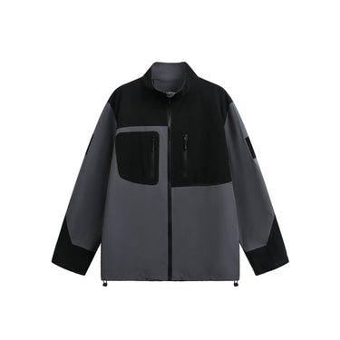 Color-Block Sun Protection Jacket Casual Loose Stand-Up Collar Sporty Outerwear