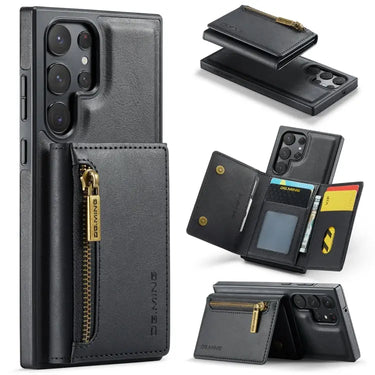 DG.MING M5 Series Zip RFID Multi Card Detachable Leather Phone Case, For Samsung Galaxy S22 Ultra, For Samsung Galaxy S22+, For Samsung Galaxy S22, For Samsung Galaxy S21 Ultra
