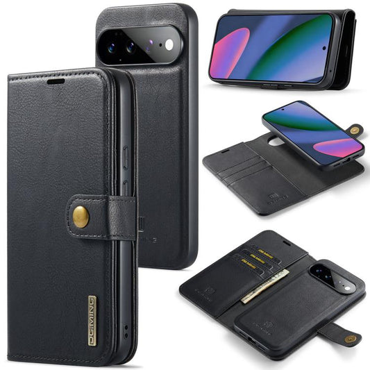 DG.MING Crazy Horse Texture Detachable Magnetic Leather Phone Case, For Google Pixel 10a, For Google Pixel 10 Pro XL, For Google Pixel 10 / 10 Pro, For Google Pixel 9a