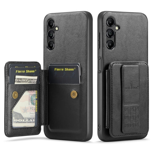 Fierre Shann Oil Wax Cow Leather Card Holder Back Phone Case, For Samsung Galaxy A14 5G, For Samsung Galaxy A53 5G, For Samsung Galaxy A73, For Samsung Galaxy A33 5G