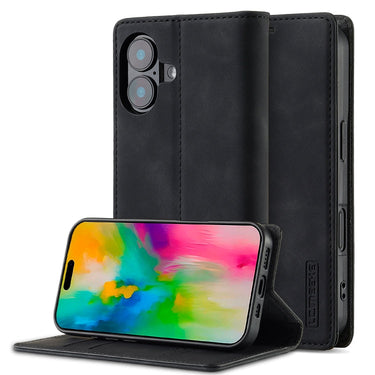 LC.IMEEKE Strong Magnetism Microfiber Leather Phone Case, For iPhone 16