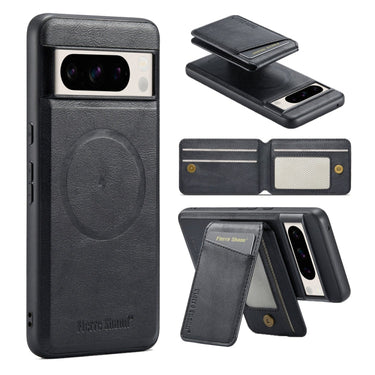 Cowhide Vertical Flip Magnetic Card Holder Phone Case For Google Pixel 8 Pro, For Google Pixel 7a, +