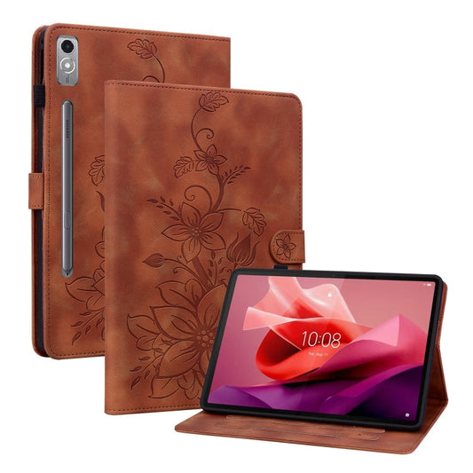 Lily Embossed Leather Tablet Case, For Lenovo Tab P12 12.7, For Lenovo Tab M10 5G 2023, For Lenovo Legion Y700 2023