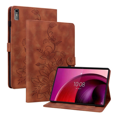 Lily Embossed Leather Tablet Case, For Lenovo Tab M8 4th Gen TB300FU, For Lenovo Tab M9, For Lenovo Tab P11 Pro Gen 2 11.2