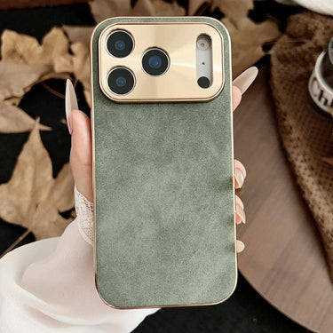 Electroplating Lambskin Leather Phone Case, For iPhone 17 Pro Max, For iPhone 17 Pro, For iPhone 17, For iPhone 16 Pro Max, For iPhone 16 Pro, For iPhone 16 Plus