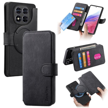 CaseNeo MagSafe RFID Anti-theft Retro Leather Phone Case, For Redmi Note 14 Pro 4G, For Redmi Note 14 4G 163.25mm, For Redmi Note 14 5G, For Redmi Note 14 Pro 5G