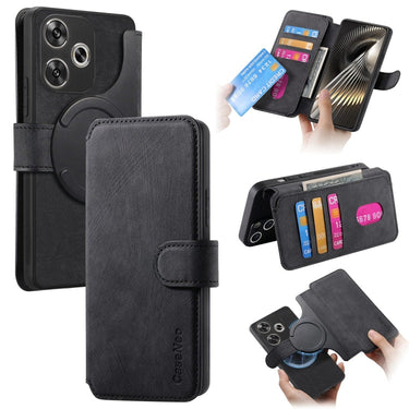 CaseNeo MagSafe RFID Anti-theft Retro Leather Phone Case, For Xiaomi Poco M6 Pro 4G, For Xiaomi Poco M6, For Xiaomi Poco X6 5G, For Xiaomi 13T / 13T Pro