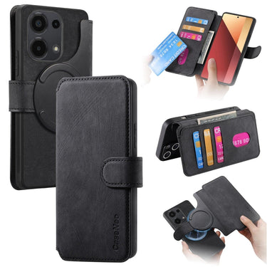 CaseNeo MagSafe RFID Anti-theft Retro Leather Phone Case, For Xiaomi Poco M6 Pro 4G, For Xiaomi Poco M6, For Xiaomi Poco X6 5G, For Xiaomi 13T / 13T Pro
