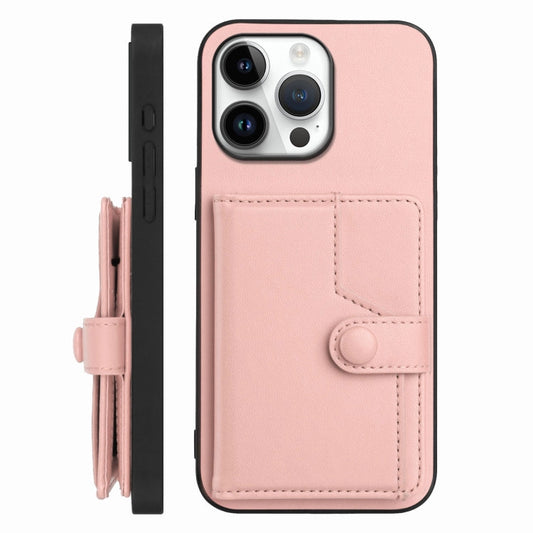 Button Card Bag RFID Anti-theft Phone Case, For iPhone 16 Pro Max, For iPhone 16 Pro, For iPhone 16 Plus, For iPhone 16
