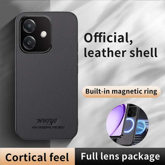 HUIYI Leather Magnetic Phone Case, For OPPO Reno12 Pro 5G Global, For OPPO Reno12 5G Global, For OPPO A60 4G, For OPPO K12