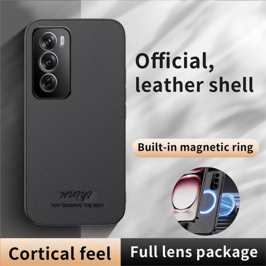 HUIYI Leather Magnetic Phone Case, For OPPO Reno12 Pro 5G Global, For OPPO Reno12 5G Global, For OPPO A60 4G, For OPPO K12