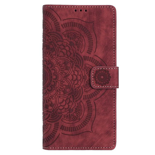 Mandala Embossed Retro Frosted Leather Phone Case, For iPhone 16e, For iPhone 16 Pro Max, For iPhone 16 Pro, For iPhone 16 Plus