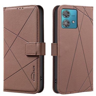 Geometric Pattern RFID Leather Phone Case, For Motorola Edge 40 Neo, For Motorola Edge 40, For Motorola Moto G13 / G23 / G53 5G, For Motorola Moto E13 4G