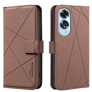 Geometric Pattern RFID Leather Phone Case, For OPPO A38 4G / A18 4G, For OPPO A58 4G, For OPPO A78 4G, For OPPO A98 5G / F23 / A1