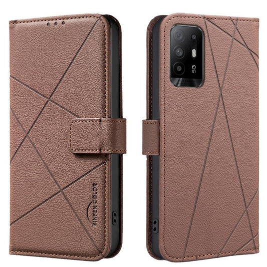 Geometric Pattern RFID Leather Phone Case, For OPPO A94 5G / F19 Pro+ / Reno5 Z 5G, For OPPO A74 5G / A93 5G / A54 5G, For OPPO A74 4G / F19 4G, For OPPO A72 / A52 / A92