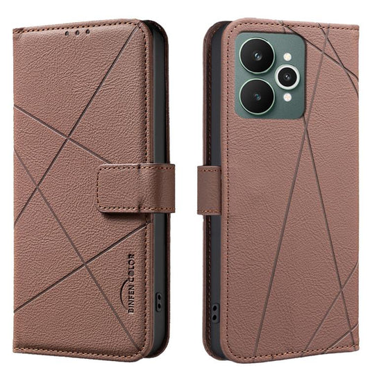 Geometric Pattern RFID Leather Phone Case, For Realme 15 Pro 5G, For Realme 15 5G, For Realme C71 4G Global, For Realme 14x 5G