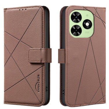 Geometric Pattern RFID Leather Phone Case, For Tecno Spark 20