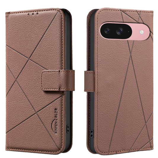 Geometric Pattern RFID Leather Phone Case, For Google Pixel 9 / 9 Pro, For Google Pixel 8a, For Google Pixel 8 Pro, For Google Pixel 8