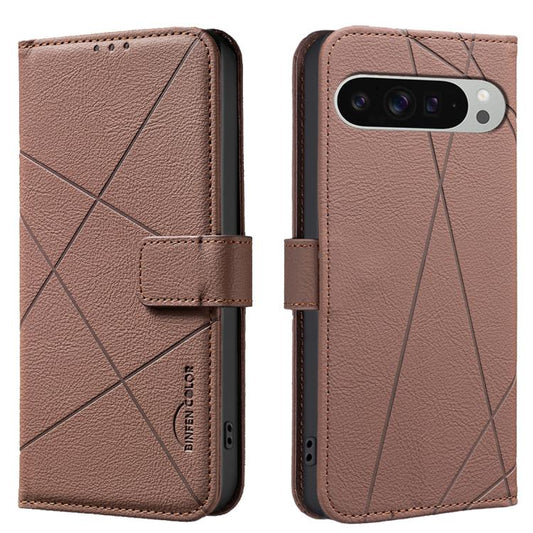 Geometric Pattern RFID Leather Phone Case, For Google Pixel 9 / 9 Pro, For Google Pixel 8a, For Google Pixel 8 Pro, For Google Pixel 8