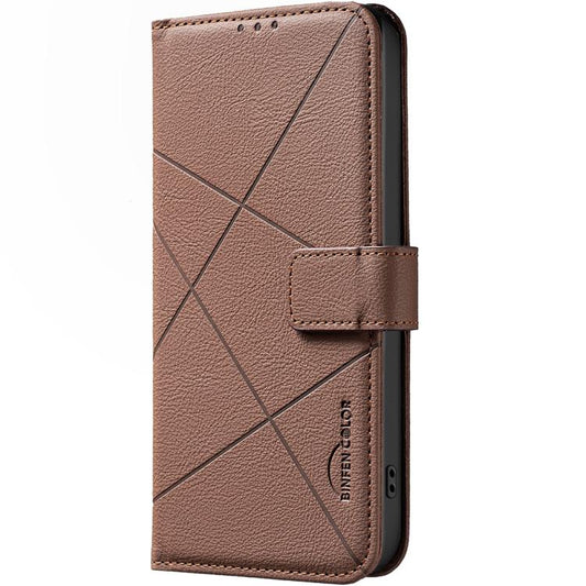 Geometric Pattern RFID Leather Phone Case, For iPhone 15, For iPhone 13 / 14, For iPhone 14 Pro, For iPhone 14 Pro Max