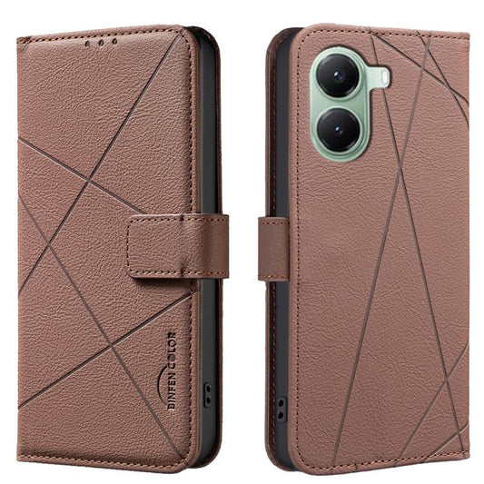 Geometric Pattern RFID Leather Phone Case, For Redmi Turbo 4, For Redmi 14C, For Redmi Note 14 5G, For Redmi Note 14 Pro 4G