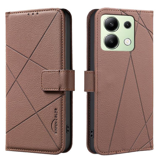 Geometric Pattern RFID Leather Phone Case, For Redmi Note 13 4G, For Redmi K70E, For Redmi Note 13 5G, For Redmi 13C