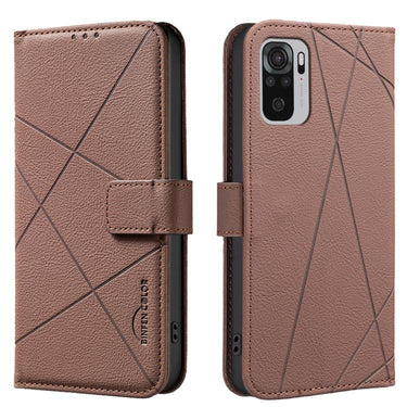 Geometric Pattern RFID Leather Phone Case, For Redmi Note 10 Pro Max / Note 10 Pro