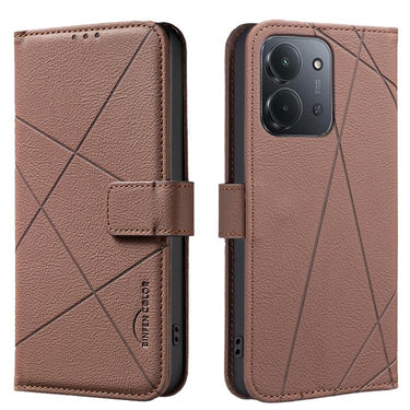 Geometric Pattern RFID Leather Phone Case, For Redmi Turbo 4, For Redmi 14C, For Redmi Note 14 5G, For Redmi Note 14 Pro 4G