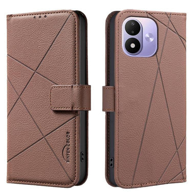 Geometric Pattern RFID Leather Phone Case, For Redmi K90 Max 5G, For Redmi A7 Pro 171mm / Poco C85x 5G, For Redmi 15a 5G, For Redmi Tubo 5 Max / Poco X8 Pro Max