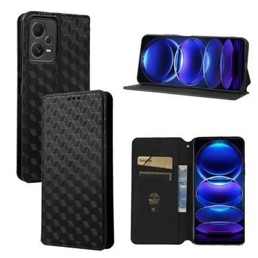 Cubic Grid Texture Flip Leather Phone Case, For Redmi Note 12 5G Global, For Redmi 12C / 11A 4G, For Redmi K60 / K60 Pro, For Redmi K60E