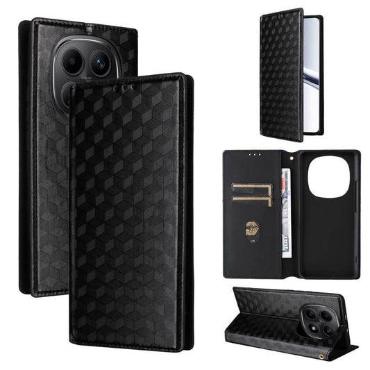 Cubic Grid Texture Flip Leather Phone Case, For Redmi K80 / K80 Pro, For Redmi Note 14 Pro 4G Global, For Redmi Note 14 4G 163.25mm, For Redmi Note 14 Pro+ 5G