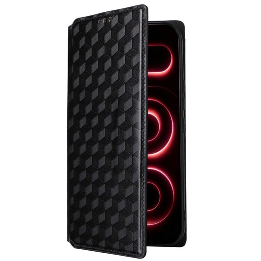 Cubic Grid Texture Flip Leather Phone Case, For Redmi Note 15 Pro 5G Global 163.6mm, For Redmi Note 15 5G Global 164mm, For Redmi 15 5G Global / 15 4G SEA 169mm, For Redmi 15 5G / 4G EU 171mm