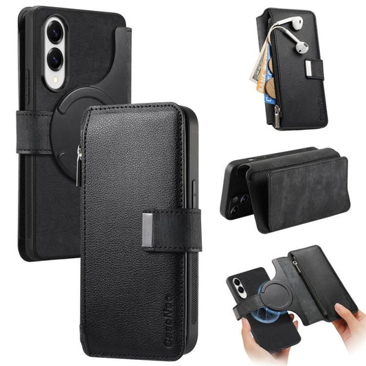 CaseNeo MagSafe RFID Anti-theft Zipper Wallet Retro Leather Phone Case, For Galaxy S25 Edge 5G, For Galaxy S25 5G, For Galaxy S25+ 5G, For Galaxy S25 Ultra 5G
