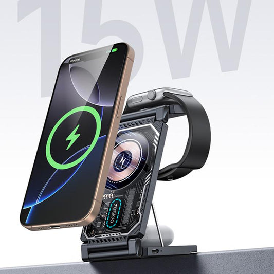 Yesido DS25 3-in-1 Foldable Magnetic Wireless Charging Station, DS25